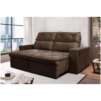 Estofado Cheer Solar 3 Lugares Assento Retrátil E Encosto Reclinável Gralha Azul Marrom - 2