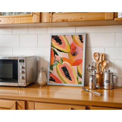 Quadro Decorativo Doce Mamão Retangular 50X70CM Branco para Cozinha