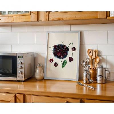 Quadro Decorativo Cherry Pop Retangular 50X70 com Vidro Amadeirado