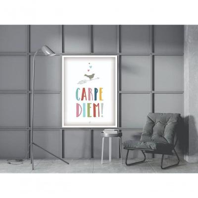 Quadro Decorativo Carpe Diem Retangular 20X30 com Vidro Preto
