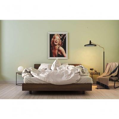 Quadro Decorativo Eterna Diva Retangular 60X40CM em Vinil com Vidro Moldura Branca