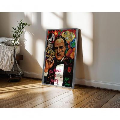 Quadro Decorativo Don da Rua Retangular 50X70 com Vidro Branco