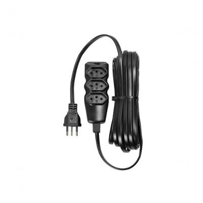 Extensão Elétrica 3 Tomadas PP Plano 3x0 75 10m 10A 250V Preto Vinik