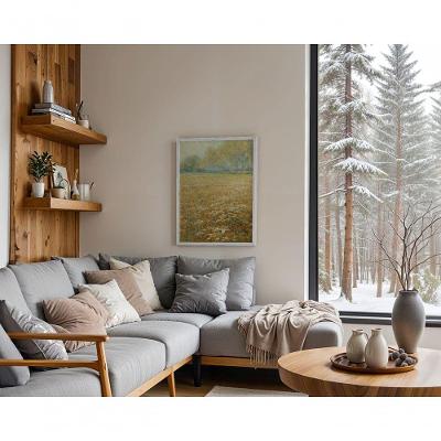 Quadro Decorativo Flores Até Onde o Olho Alcança Retangular 70x50CM Branco