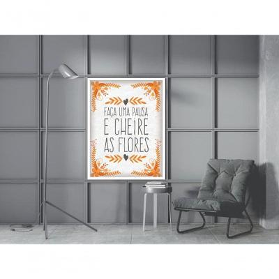Quadro Decorativo Faça uma Pausa Retangular 20x30CM Amadeirado