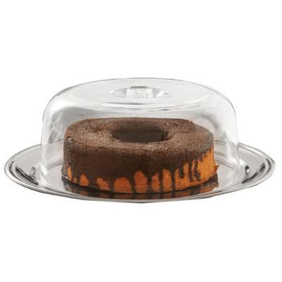 Boleira Petúnia em Aço Inox com Tampa para Servir Bolos Inox Brinox