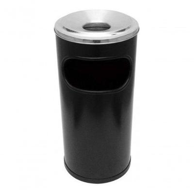 Cinzeiro Lixeira C6 em Plástico Polipropileno 22L Preto Branco Cinza com Aro em Alumínio Higipack