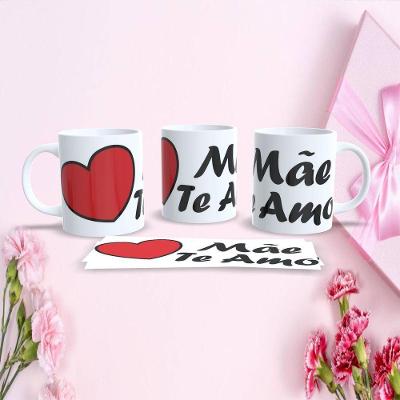 Caneca de Porcelana 325ML Mães Estampa 61 Decorada para Dia das Mães Branco Outras Marcas