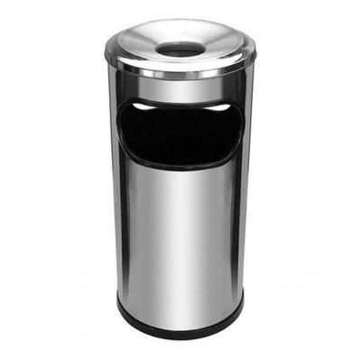 Cinzeiro Lixeira 22L JSN em Aço Inoxidável AISI 430 52X24,3CM Acabamento Inox com Aro em Alumínio