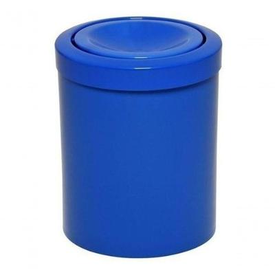 Cesto Lixeira Plástico 12L com Tampa Meia Esfera em Polipropileno para Reciclagem Azul Vermelho
