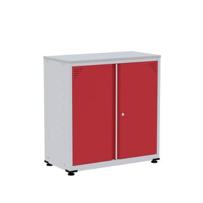 Armário De Aço Alto Para Escritório Linha Aço 842x800x400 - Ap406 Cinza/vermelho