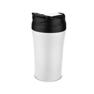 Copo Térmico com Tampa Fosco de 500ml Inox Branco Tpc com Parede Dupla e Base Antiderrapante