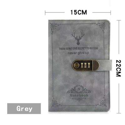 Livro de Senhas com Diário de Fechadura OEM 200 Páginas A5 Retro Papel 100g 1 Unidade Marrom