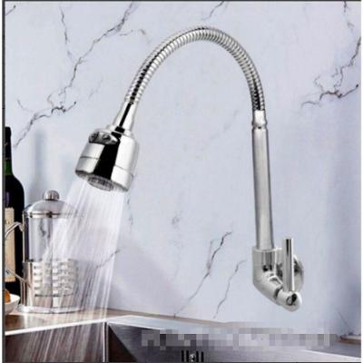 Torneira de Cozinha Gourmet Parede e Bancada Aço Inoxidável com Bica Giratória 360° Inox e Prata OEM