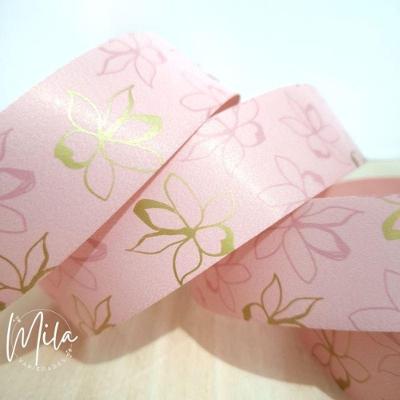 Fita Decorada para Laço Xingó Albano Polietileno 32mm X 10m Fiori Rosa Quartz 1 Rolo OEM