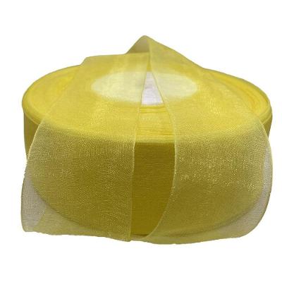Fita de Organza Voal Premium 38MM em Amarelo 10M OEM