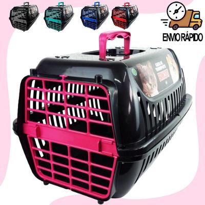 Caixa de Transporte para Pets OEM N1 para Gatos e Cães em Polipropileno Preto Rosa 1 Unidade
