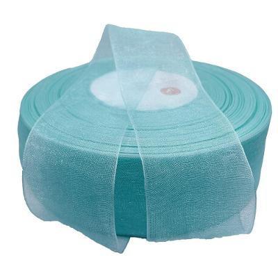 Fita de Organza Voal Premium 100% Poliéster 38MM Verde Bebe com 10 Metros OEM para Artesanato
