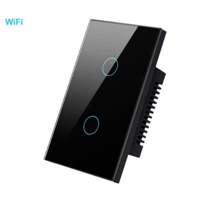 Interruptor Inteligente Wi-Fi Touch 2 Botões S-n Automação de Iluminação Compatível com Alexa