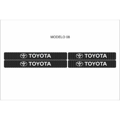Kit Adesivo para Soleira de Porta de Carro Fibra de Carbono Universal Toyota Anti Arranhões OEM