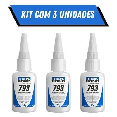 Cola Instantânea Tekbond 793 Super Bonder Alta Resistência para Madeira Plástico Metal e Borracha