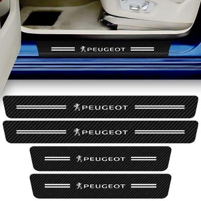 Kit Adesivo de Soleira de Porta para Carro Fibra de Carbono 4 Peças Compatível com Diversos Veículos