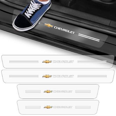 Kit Adesivo para Soleira de Porta de Carro 4 Peças Modelo Fibra de Carbono Compatível com Vários