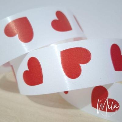 Fita Decorada para Laço Kraft Love Polietileno 32mm X 10m Branco 1 Rolo OEM