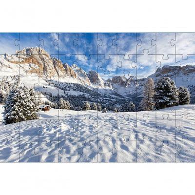 Kit Quebra-cabeça Paisagens Neve Pelo Mundo com 2 Jogos de 60 Peças para Idosos Coleção Tea e Amor