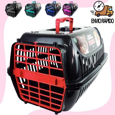 Caixa de Transporte para Pets OEM para Gatos e Cães em Polipropileno Nº2 Preto e Vermelho 1 Unidade
