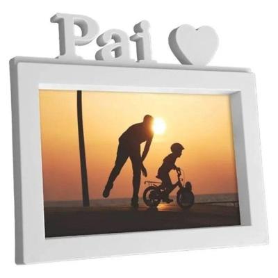 Porta-retrato Pai 10x15 Dia dos Pais para Foto em Plástico Ideal para Decorar Ambientes Preto Moment