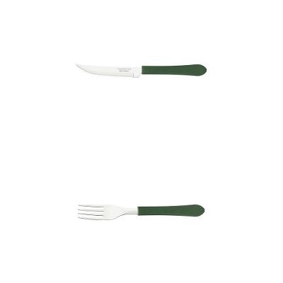 Kit de Talheres para Restaurante 60 Facas para Churrasco e 60 Garfos Aço Inox Verde Tramontina