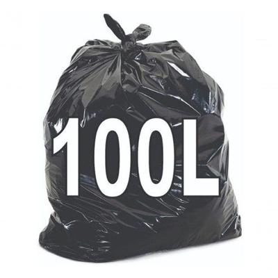 Kit 2 Saco para Lixo 100 Litros Resistente 100 Unidades em Polietileno de Baixa Densidade Preto
