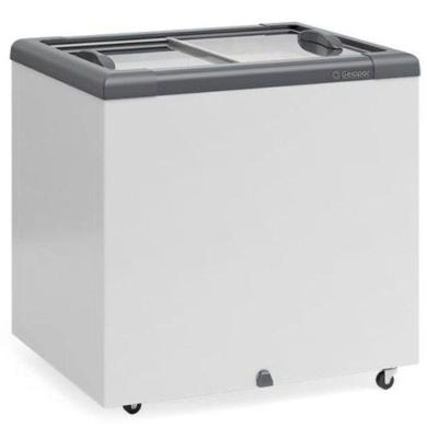 Freezer Plano Vidro Reto Deslizante Com Led Ghd200l Cinza Gelopar 220V