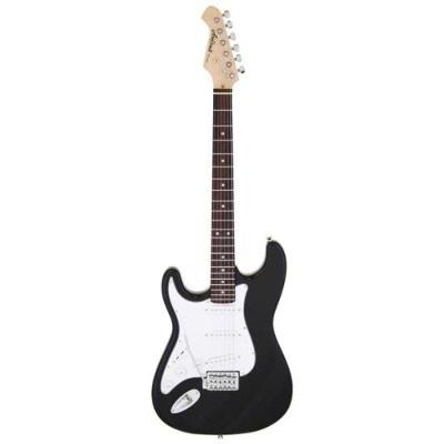 Guitarra Elétrica Pro II Série STG-003-M LH para Canhoto com 3 Captadores single-coil Black Aria