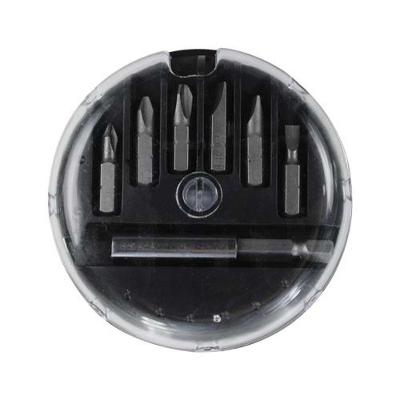 Jogo de Bits 7 Peças Aço Cromo Vanádio Phillips PH1 PH2 PH3 e Fenda 3 5 6 com Estojo Plástico Dtools
