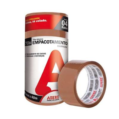 Fita Lacre Adere 706 Havana para Fechamento de Embalagens 45MM X 40 METROS Marrom