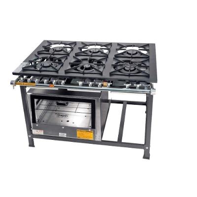 Fogão Industrial Tradicional 30x30 Baixa Pressão 6 Bocas Com Forno Itajobi