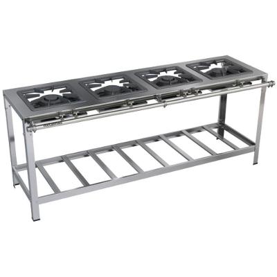 Fogão Industrial Stori Premium 4 Bocas 40x40 Em Linha M8 Aço Inox 430 Metalmaq
