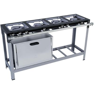 Fogão Industrial Stori Premium 4 Bocas 30x30 Com Forno Em Linha M12 Pintado Metalmaq
