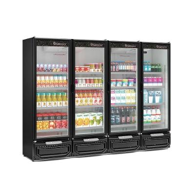 Expositor Vertical 4 Portas Gcvr1950 Preto Gelopar 220V