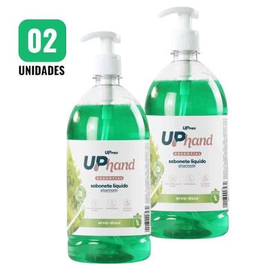 Sabonete Líquido Glicerinado para Mãos Kit 2 Uppro Hand Erva Doce 1L com Pump