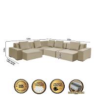 Sofá De Canto Dubai 3,32x3,32m-bege