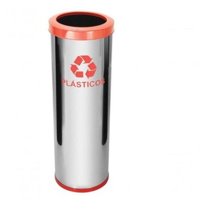 Lixeira Higipack 30L Aço Inox para Coleta Seletiva Amarelo Azul Cinza Marrom Verde Vermelho