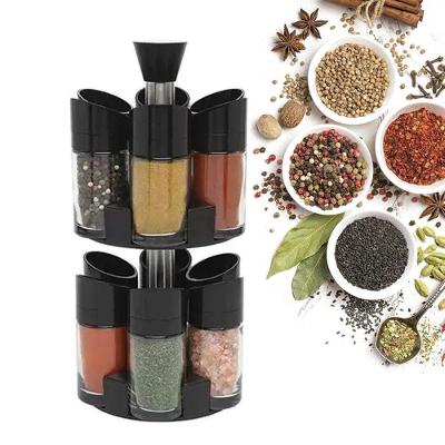 Porta Temperos Giratório Condimentos 100ML 12 Potes Acrílico e ABS com Suporte 360