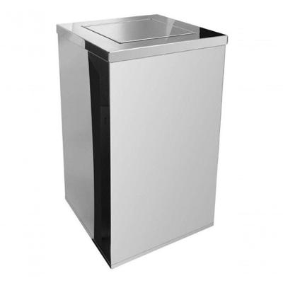 Lixeira Quadrada 50L em Aço Inox com Tampa vai-vem para Resíduos Secos Inox