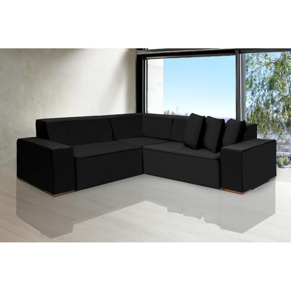 Sofá De Canto Dubai 2,37x2,37m-preto - 5