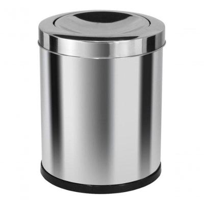 Lixeira Emaço Inox com Tampa Meia Esfera 22L em Aço Inox Sistema Basculante Inox
