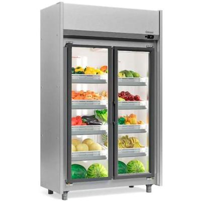 Refrigerador Vertical Auto Serviço Hortifruti 2 Portas Geas2p Inox 220V Gelopar