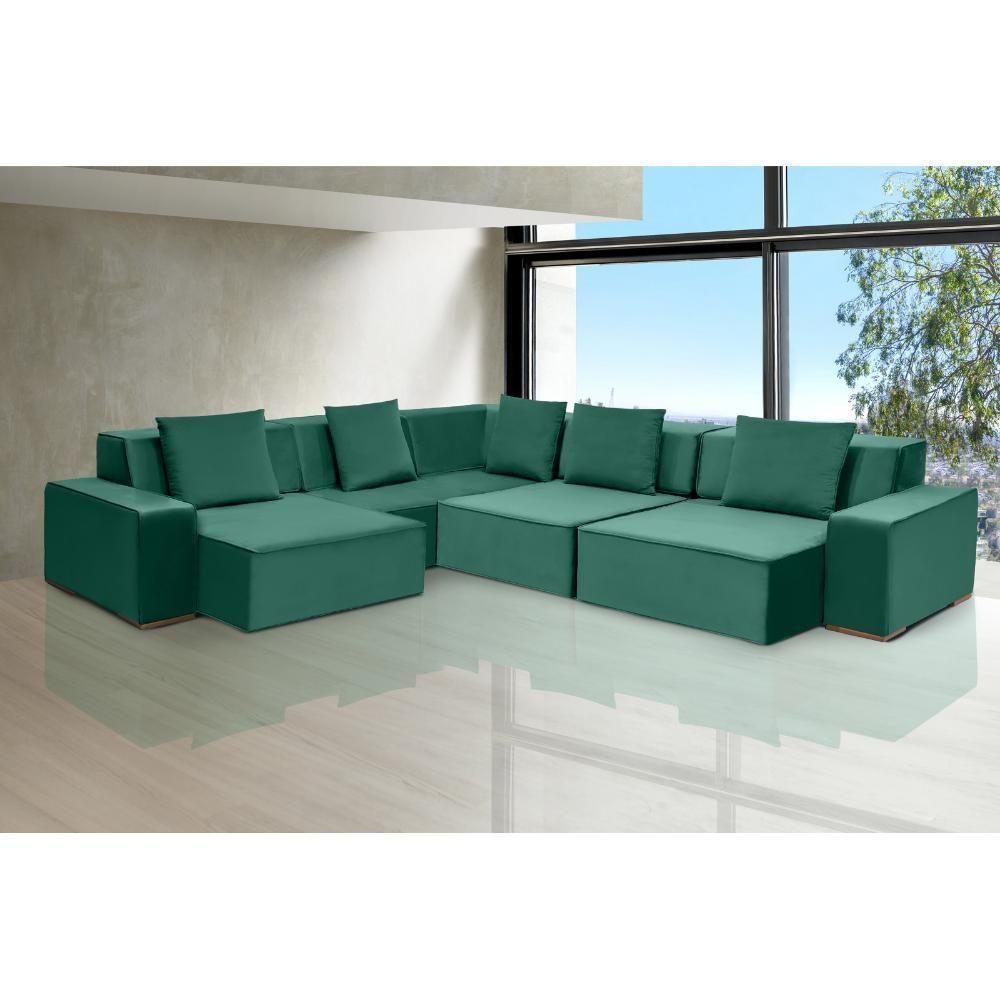 Sofá De Canto Dubai 3,32x3,32m-verde - 1